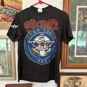Vintage 1987/88 RARE Aerosmith Aero Force One Rock Band Tour Shirt Size Medium